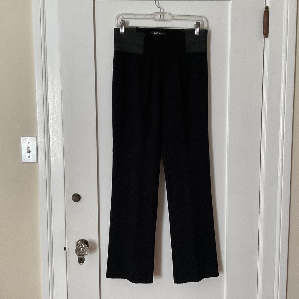 Ellen Tracy Classic Trouser Business Casual Pull On Pant. Black. Small